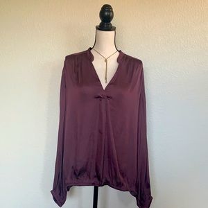 Marks and Spencer sateen blouse.Dusty wine.
